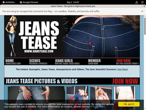 Free Jeans Tease Account Login